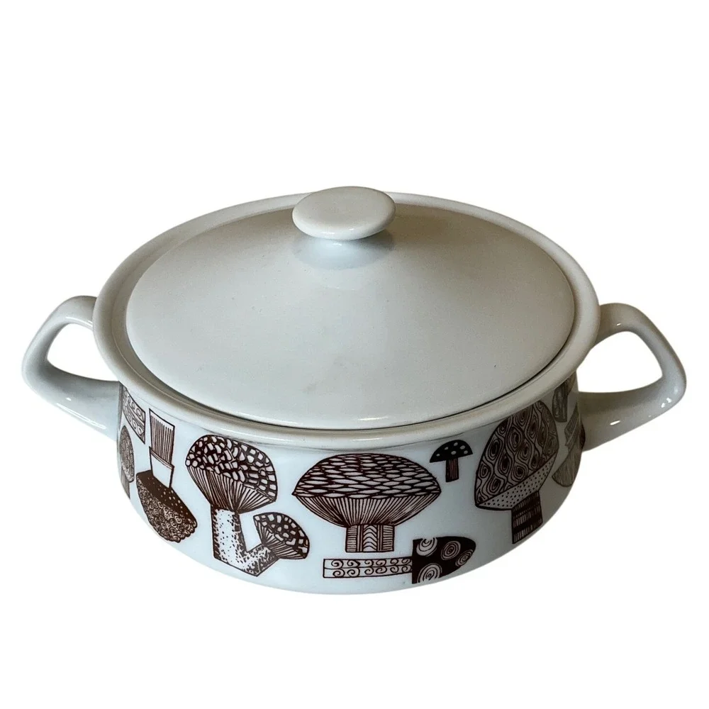 Vtg Mid Century KAJ Franck Arabia of Finland Mushroom Cermaic Covered Casserole